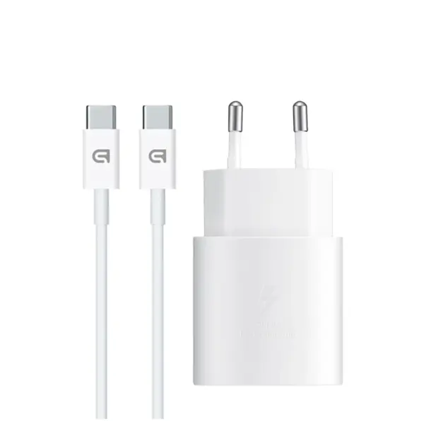 Зарядний пристрій Armorstandart AR-TA800W USB-C 25W White + cable USB-C to USB-C (ARM63804)