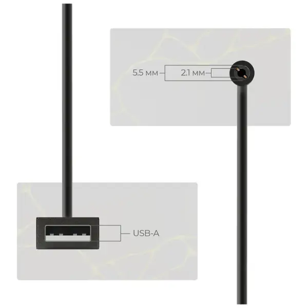 Кабель живлення USB to DC 5.5x2.1mm 9V 0.8m Armorstandart (ARM65662)