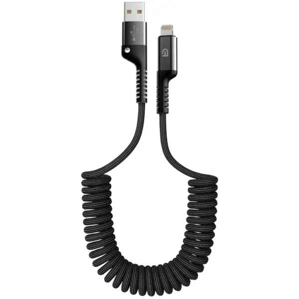 Дата кабель USB 2.0 AM to Lightning 1.0m Spiral 2.4A black Armorstandart (ARM75391)