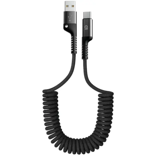 Дата кабель USB 2.0 AM to USB-C 1.0m Spiral 2.4A black Armorstandart (ARM75390) Дата кабель USB 2.0 AM to USB-C 1.0m Spiral 2.4A black Armorstandart (ARM75390)