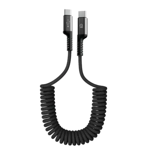 Дата кабель USB-C to USB-C 1.0m Spiral 3A Black Armorstandart (ARM75392)