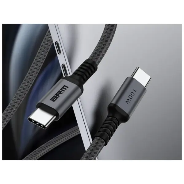 Дата кабель USB-C to USB-C 1.0m PD 100W black-grey Armorstandart (ARM69370)