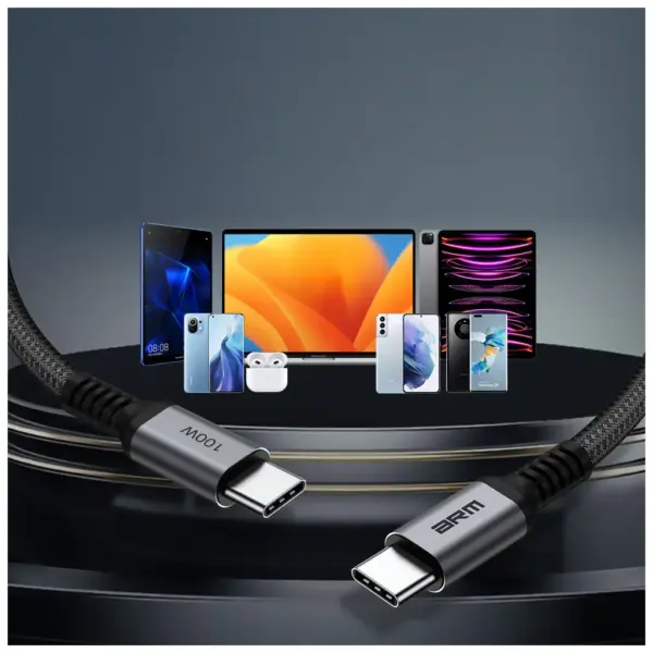 Дата кабель USB-C to USB-C 2.0m PD 100W black-grey Armorstandart (ARM69371) Дата кабель USB-C to USB-C 2.0m PD 100W black-grey Armorstandart (ARM69371)