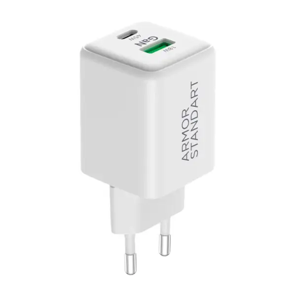 Зарядний пристрій Armorstandart AR372 45W GaN Type-C + USB White (ARM77550)