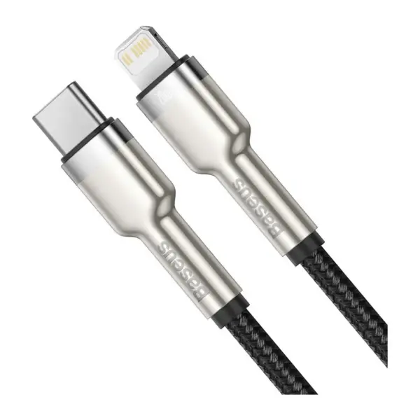 Дата кабель USB-C to Lightning 1.0m Cafule Metal PD 20W black Baseus (CATLJK-A01)