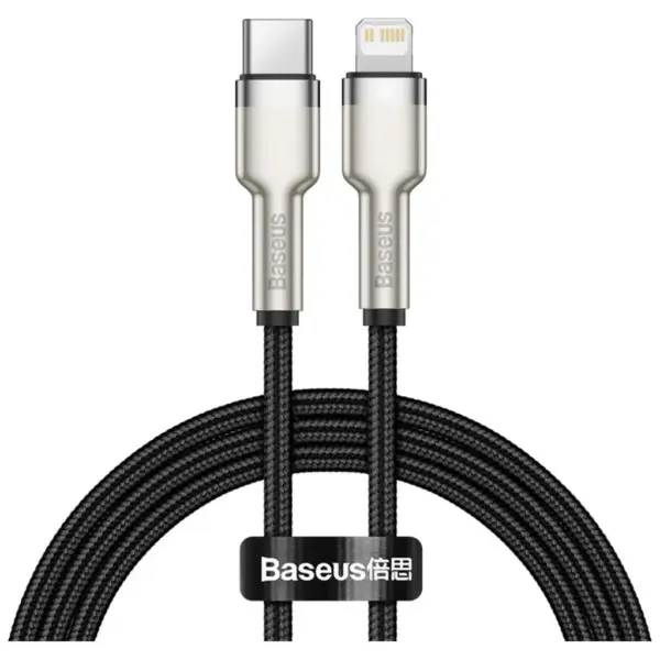 Дата кабель USB-C to Lightning 1.0m Cafule Metal PD 20W black Baseus (CATLJK-A01)
