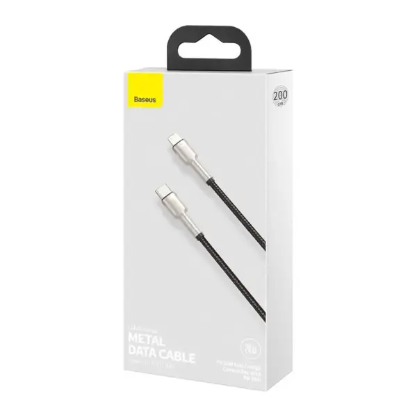 Дата кабель USB-C to Lightning 2.0m Cafule Metal PD 20W black Baseus (CATLJK-B01)