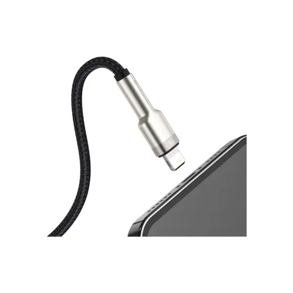 Дата кабель USB 2.0 AM to Lightning 1.0m Cafule Metal 2.4A black Baseus (CALJK-A01)