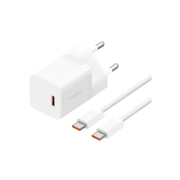 Зарядний пристрій Baseus GaN5 Fast Charger USB-C 30W + Cable 1.0m Type-C 100W white (P10110902213-00)