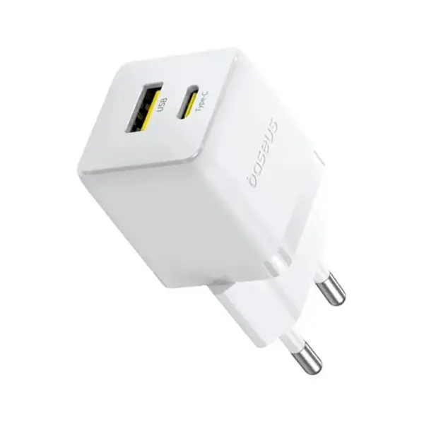 Зарядний пристрій Baseus Palm Fast Charger C+U 20W moon white (P10111608213-00)