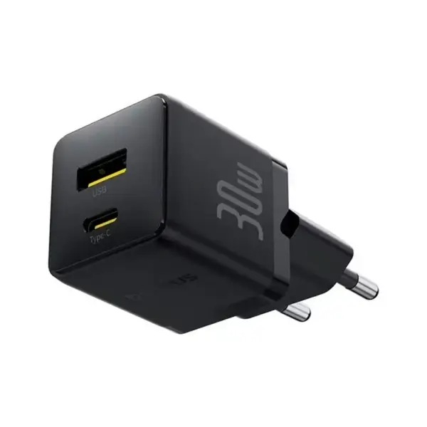 Зарядний пристрій Baseus Palm Fast Charger C+U 30W cluster black (P1011160A113-00)