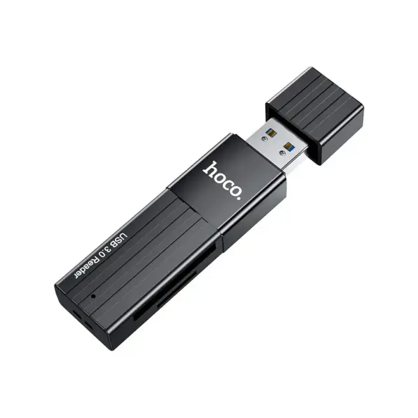 Зчитувач флеш-карт HOCO USB3.0 to microSD, microSDHC, microSDXC, SD, SDHC, SDXC, HB20 Black (6931474735218)
