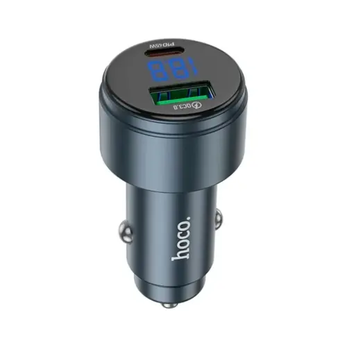 Зарядний пристрій HOCO HOCO Z57B Glorious 63W dual-port display USB-C PD45W + USB QC3.0 Metal Gray (6942007633161)