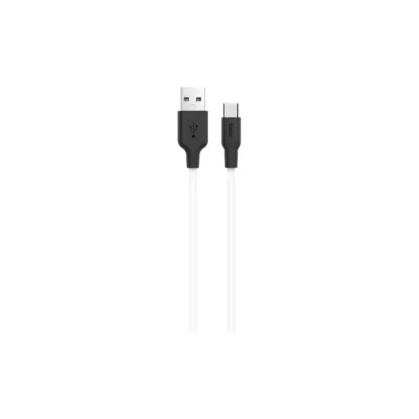 Дата кабель USB 2.0 AM to USB-C 1.0m 2A silicone X21 black+white HOCO (6957531071402)