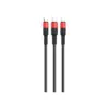 Дата кабель USB 2.0 AM to Lightning + Micro 5P + USB-C 1.0m Xpress one X26 black+red HOCO (6957531080282)