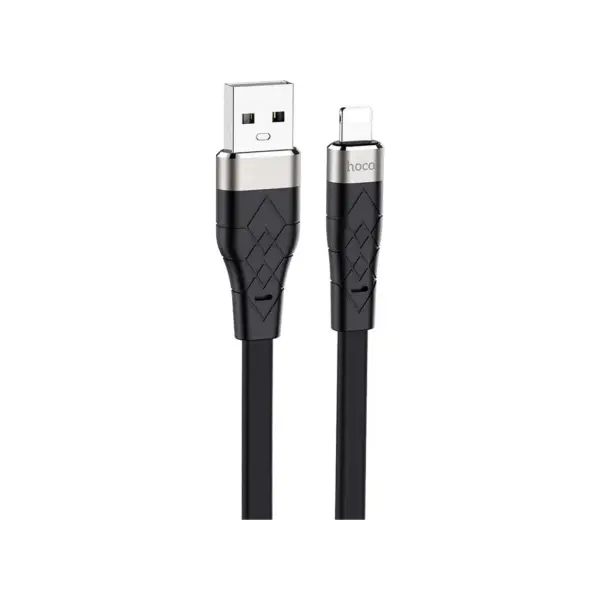 Дата кабель USB 2.0 AM to Lightning 1.0m 2.4A silicone X53 black HOCO (6931474738059)