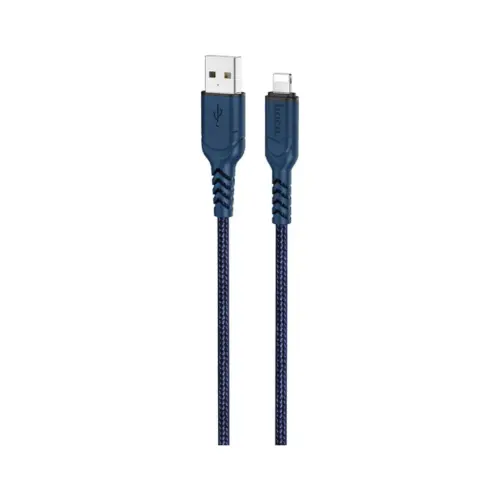 Дата кабель USB 2.0 AM to Lightning 1.0m 2.4A nylon X59 blue HOCO (6931474744883)