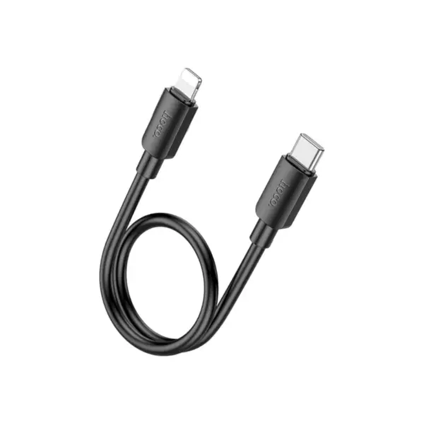 Дата кабель USB-C to Lightning 0.25m Hyper PD X96 black HOCO (6942007609364)