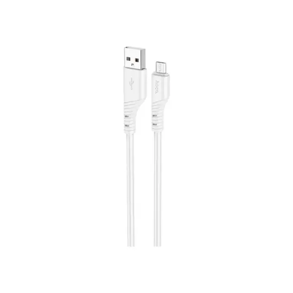 Дата кабель USB 2.0 AM to Micro 5P 1.0m Crystal color silicone X97 white HOCO (6931474799838)