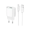 Зарядний пристрій HOCO C109A Fighter USB QC3.0 + cable Micro 5P White (6931474784827)