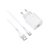 Зарядний пристрій HOCO C72Q Glorious USB QC3.0 + cable USB to USB-C 18W White (6931474732552)