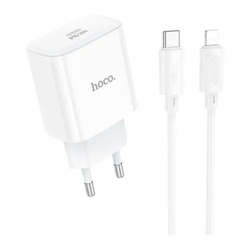 Зарядний пристрій HOCO C76A Pro Majestic USB-C PD30W + cable USB-C to Lightning White (6942007616317)
