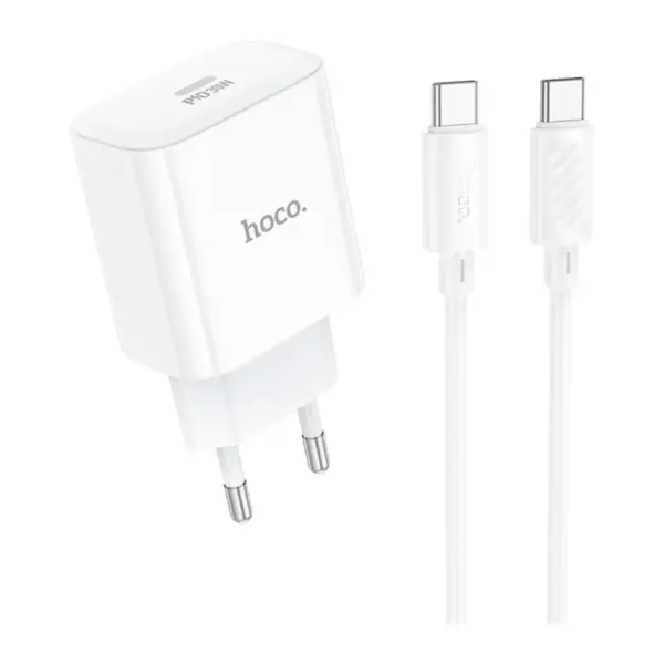 Зарядний пристрій HOCO C76A Pro Majestic USB-C PD30W + cable USB-C to USB-C White (6942007616324)