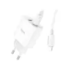 Зарядний пристрій HOCO C80A Plus Rapido 1xUSB-C PD20W + 1xUSB QC3.0 + cable USB-C to Lightning White (6931474779892)