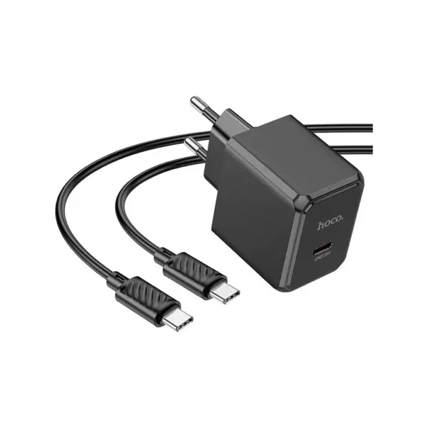 Зарядний пристрій HOCO CS13A Ocean USB-C PD20W + cable USB-C to USB-C Black (6942007603843)