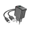 Зарядний пристрій HOCO CS21A Rich USB QC3.0 + cable USB to USB-C Black (6942007609906)