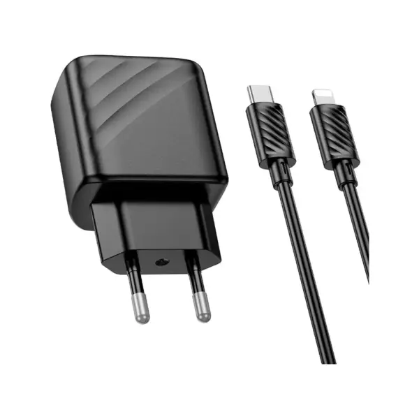 Зарядний пристрій HOCO CS22A Value USB-C PD30W + cable USB-C to Lightning Black (6942007609920)