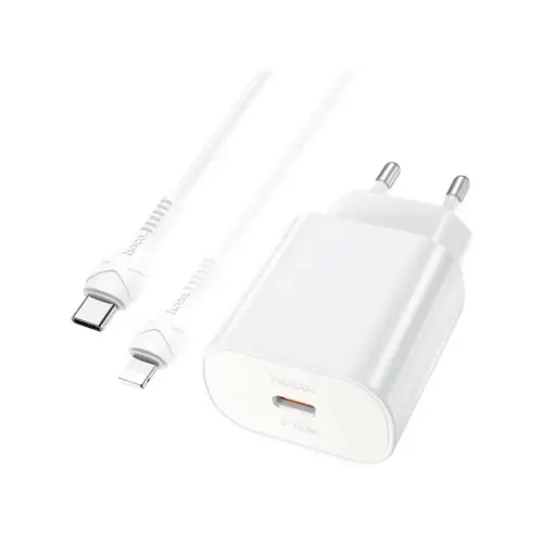 Зарядний пристрій HOCO N22 Jetta USB-C PD25W + cable USB-C to Lightning White (6931474760074) Зарядний пристрій HOCO N22 Jetta USB-C PD25W + cable USB-C to Lightning White (6931474760074)