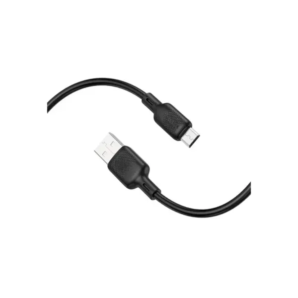 Дата кабель USB 2.0 AM to Micro 5P 2.0m Lenny silicone BX113 black BOROFONE (6941991115493)