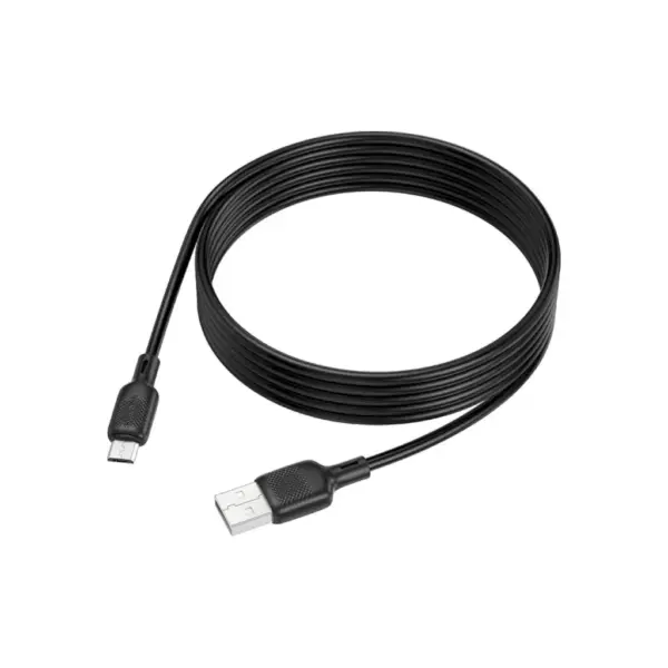 Дата кабель USB 2.0 AM to Micro 5P 2.0m Lenny silicone BX113 black BOROFONE (6941991115493)