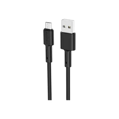 Дата кабель USB 2.0 AM to Micro 5P 1.0m 2.4A silicone BX31 black BOROFONE (6931474710376)