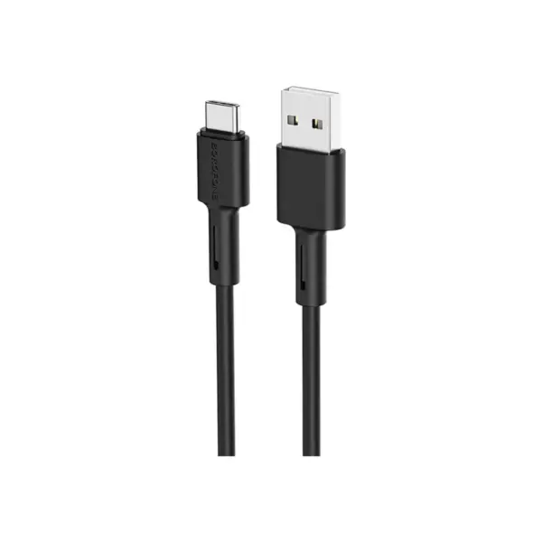 Дата кабель USB 2.0 AM to USB-C 1.0m 3A silicone BX31 black BOROFONE (6931474710390)