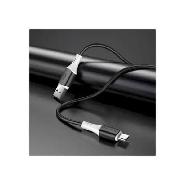 Дата кабель USB 2.0 AM to USB-C 1.0m 3A silicone BX79 black BOROFONE (6974443384789)