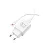 Зарядний пристрій BOROFONE BA21A Long Journey USB QC3.0 + cable USB to USB-C 18W White (6931474702487)