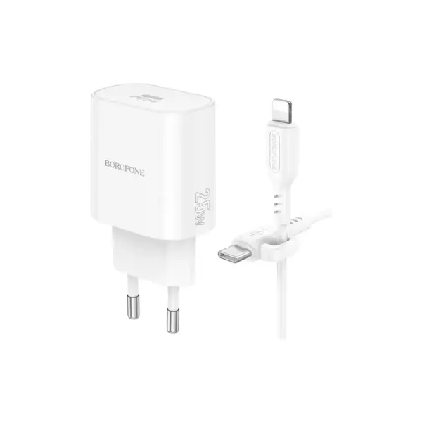Зарядний пристрій BOROFONE BA82A Platinum USB-C PD25W + cable USB-C to Lightning White (6941991112263) Зарядний пристрій BOROFONE BA82A Platinum USB-C PD25W + cable USB-C to Lightning White (6941991112263)