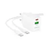 Зарядний пристрій BOROFONE BN27 Fuente 1xUSB-C PD20W + 1xUSB QC3.0 + cable USB-C to USB-C White (6941991120282)