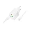 Зарядний пристрій BOROFONE BN27 Fuente 1xUSB-C PD20W + 1xUSB QC3.0 + cable USB-C to USB-C White (6941991120282)