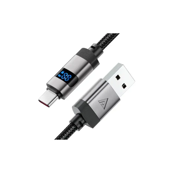 Дата кабель USB 2.0 AM to USB-C 1.2m digital display braided C15-04 black Acefast (6974316283737)