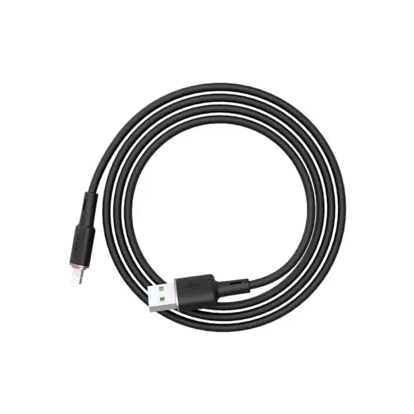 Дата кабель USB 2.0 AM to Lightning 1.2m 2.4A silicone C2-02 black Acefast (AFC2-02B)