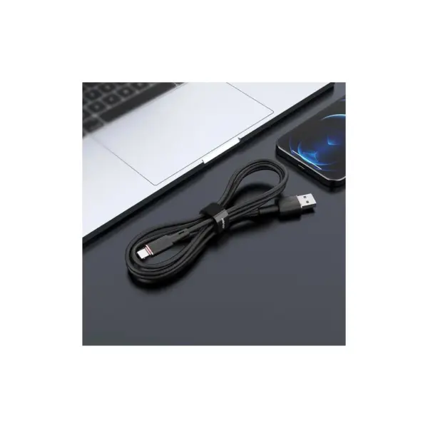 Дата кабель USB 2.0 AM to Lightning 1.2m 2.4A silicone C2-02 black Acefast (AFC2-02B)