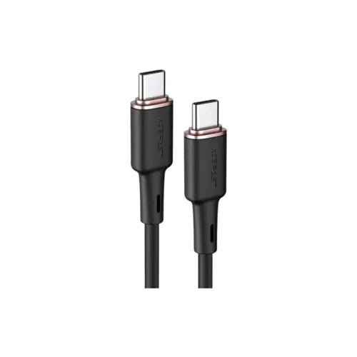 Дата кабель USB-C to USB-C 1.2m 3A 60W silicone C2-03 black Acefast (6974316280729)