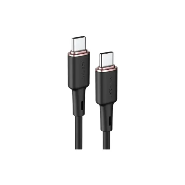 Дата кабель USB-C to USB-C 1.2m 3A 60W silicone C2-03 black Acefast (6974316280729)