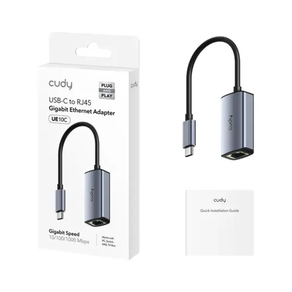 Адаптер USB-C to RJ45 Ethernet 1000Mbps Cudy (UE10C)