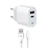 Зарядний пристрій MadeInFuture MFS12 12W 1xUSB-A + 1xUSB-C + cable USB-A to USB-C White (MIF82822) Зарядний пристрій MadeInFuture MFS12 12W 1xUSB-A + 1xUSB-C + cable USB-A to USB-C White (MIF82822)