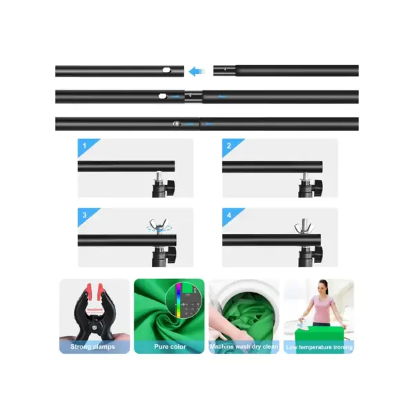 Фон Puluz PKT5205 background set with mount 290x200 cm green, blue, red (PKT5205)