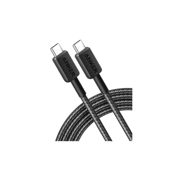 Дата кабель USB-C to USB-C 1.8m nylon 322 black Anker (A81F6G11)